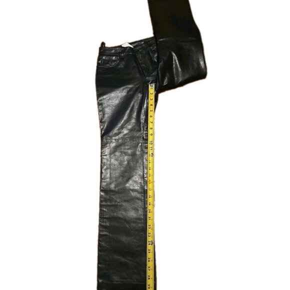 Genuine Leather bootcut Pants Black Womens Sz2 NWT GAP w Lining - Picture 2 of 8